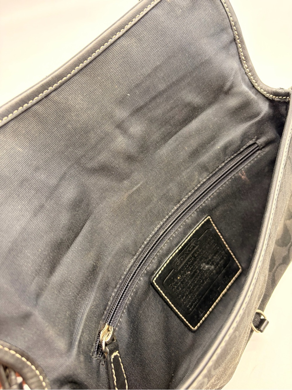 Coach Black Signature Canvas Leather Shoulder Clutch Clip Bag Small Y2K - Picture 8 of 9